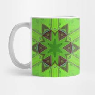 Mosaic Kaleidoscope Flower Green Purple and Blue Mug